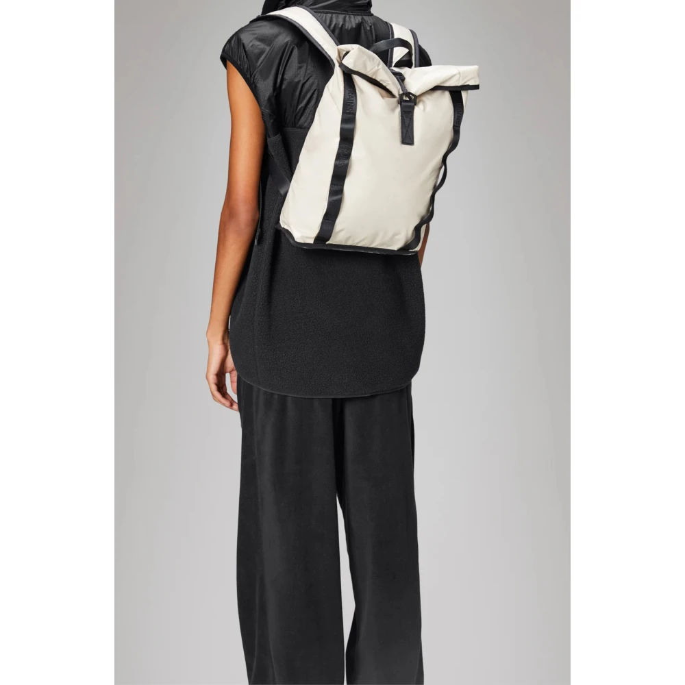 Rains Technische Rugzak Roltop Compressiesysteem White Unisex