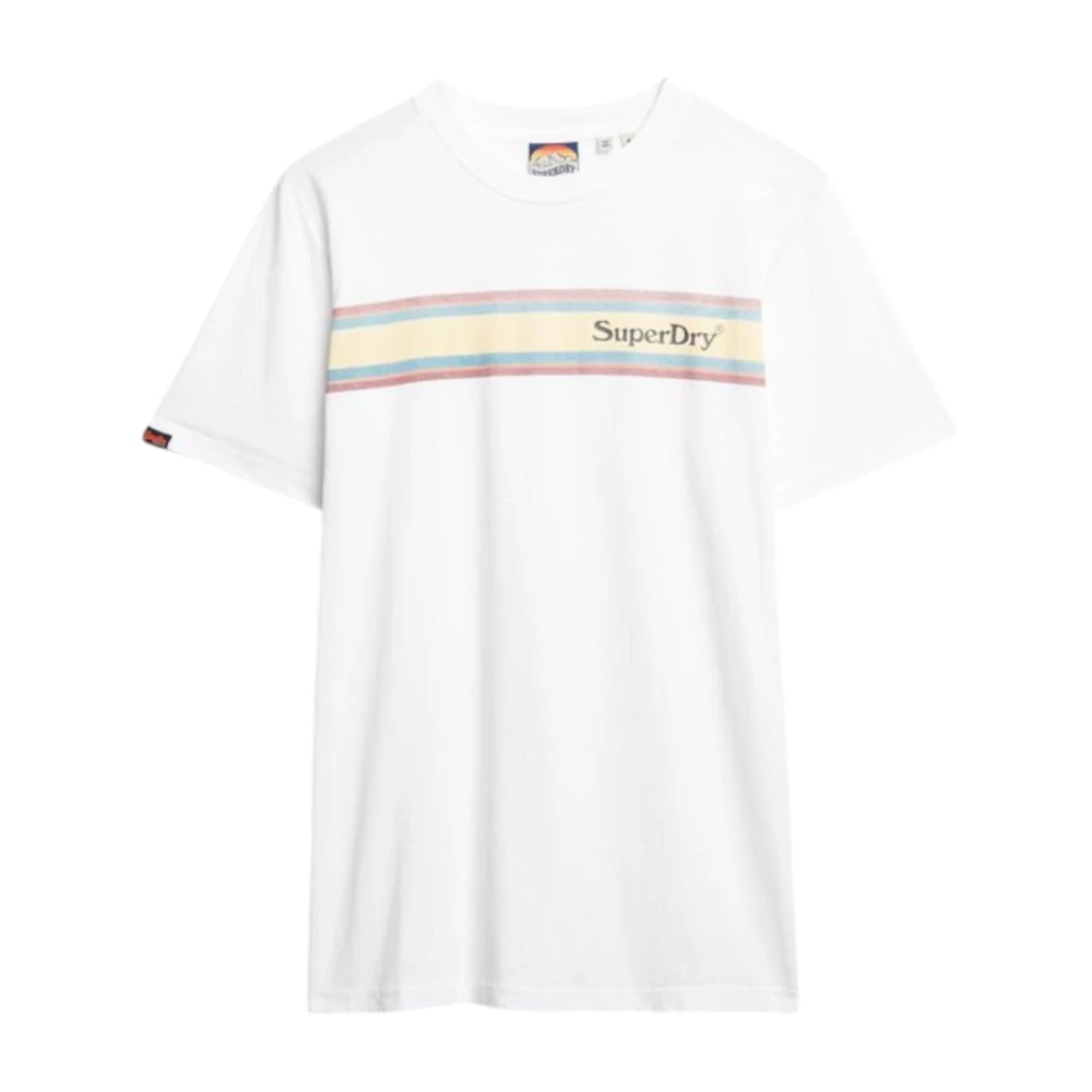 Superdry Men's White Venue Logo Stripe Relaxed T-Shirt