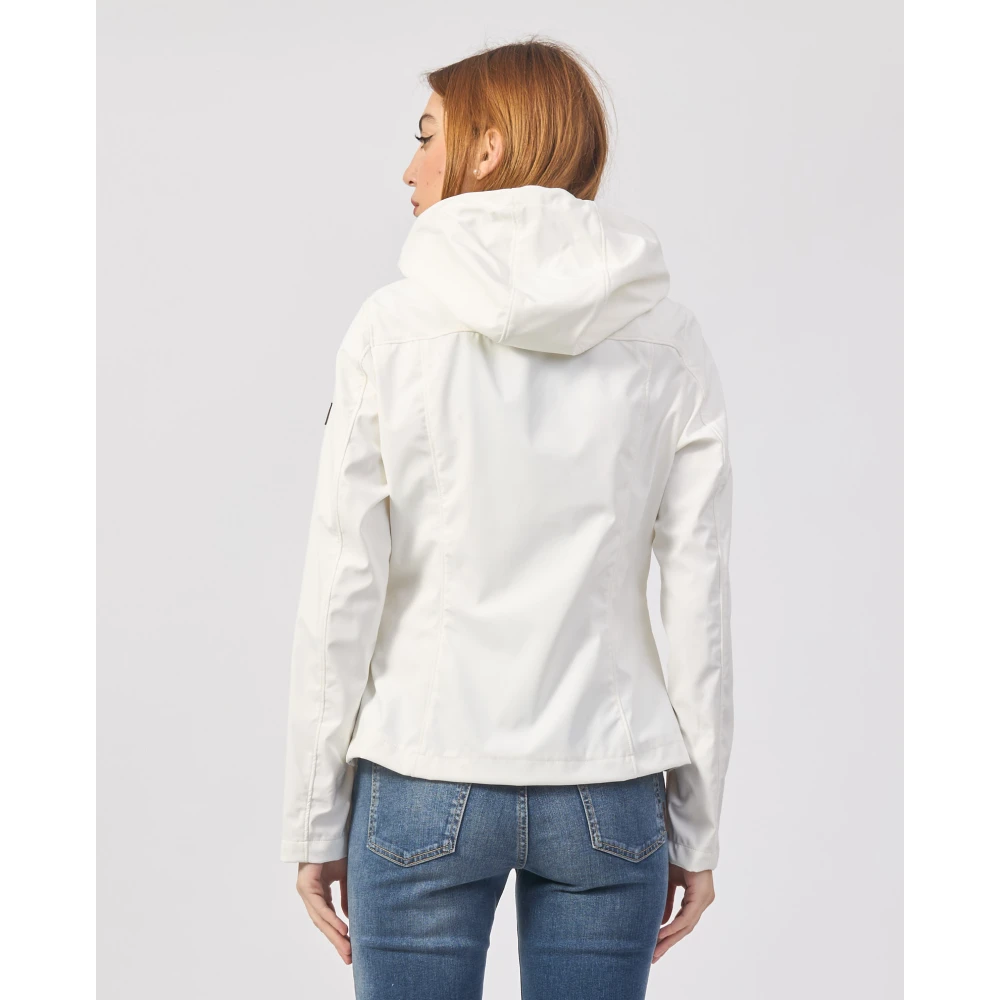 YES ZEE Gewatteerde jas met capuchon en rits White Dames