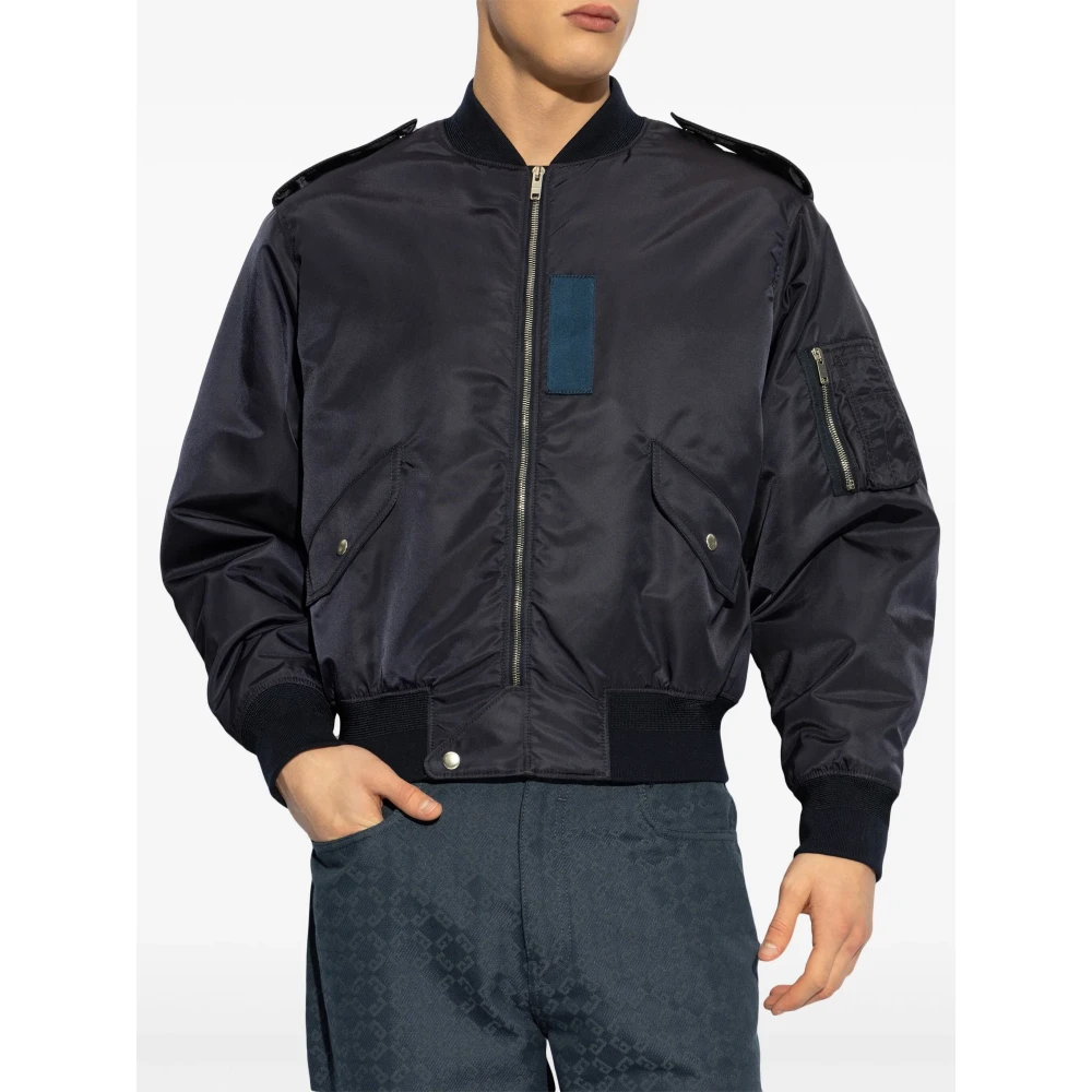 Givenchy Blauwe bomberjack met geborduurde medaillon Blue Heren