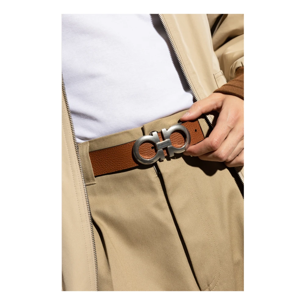 Salvatore Ferragamo Omkeerbare riem Brown Heren