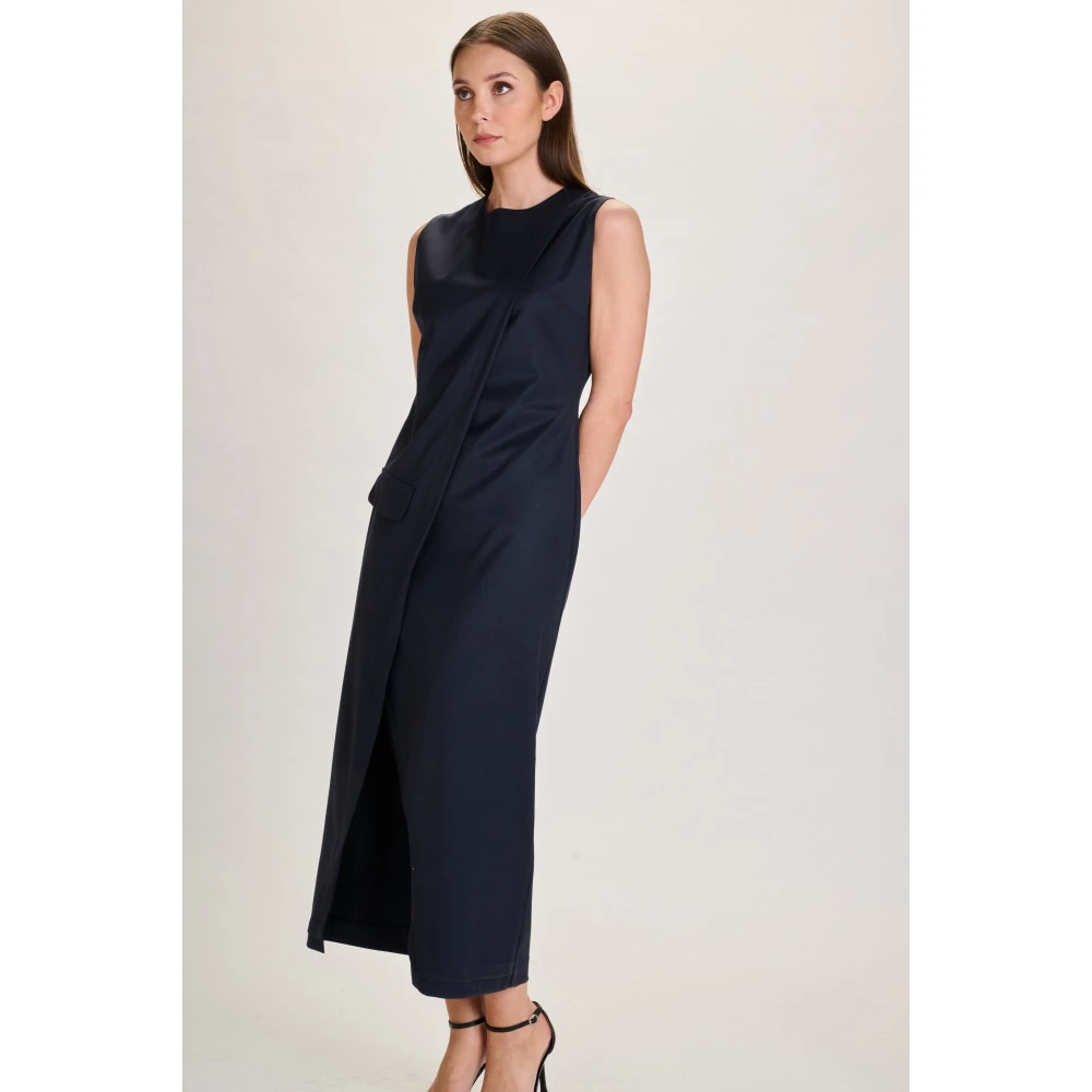March23 Midi-jurk met bloemenprint Blue Dames