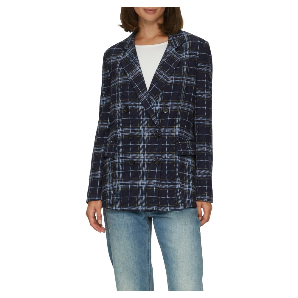 s.Oliver Twill Geruite Indoor Blazer Blue Dames