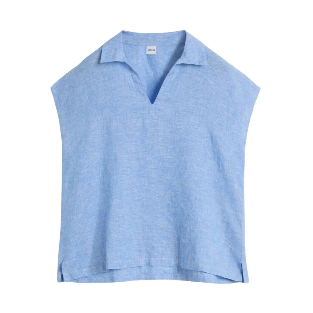 Aspesi Donna Blu - Cotton Poplin Top - Blouses & Shirts - L