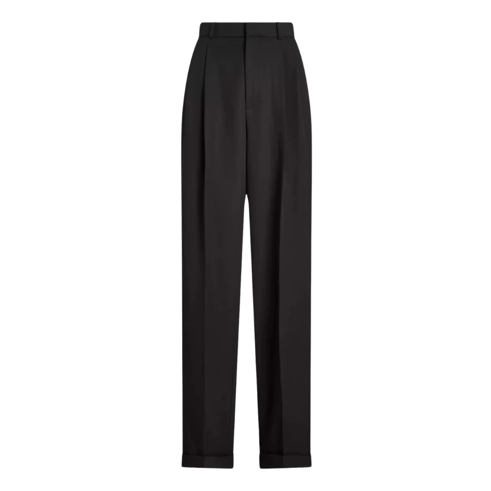 Polo Ralph Lauren Geplooide broek in volledige lengte Black Dames