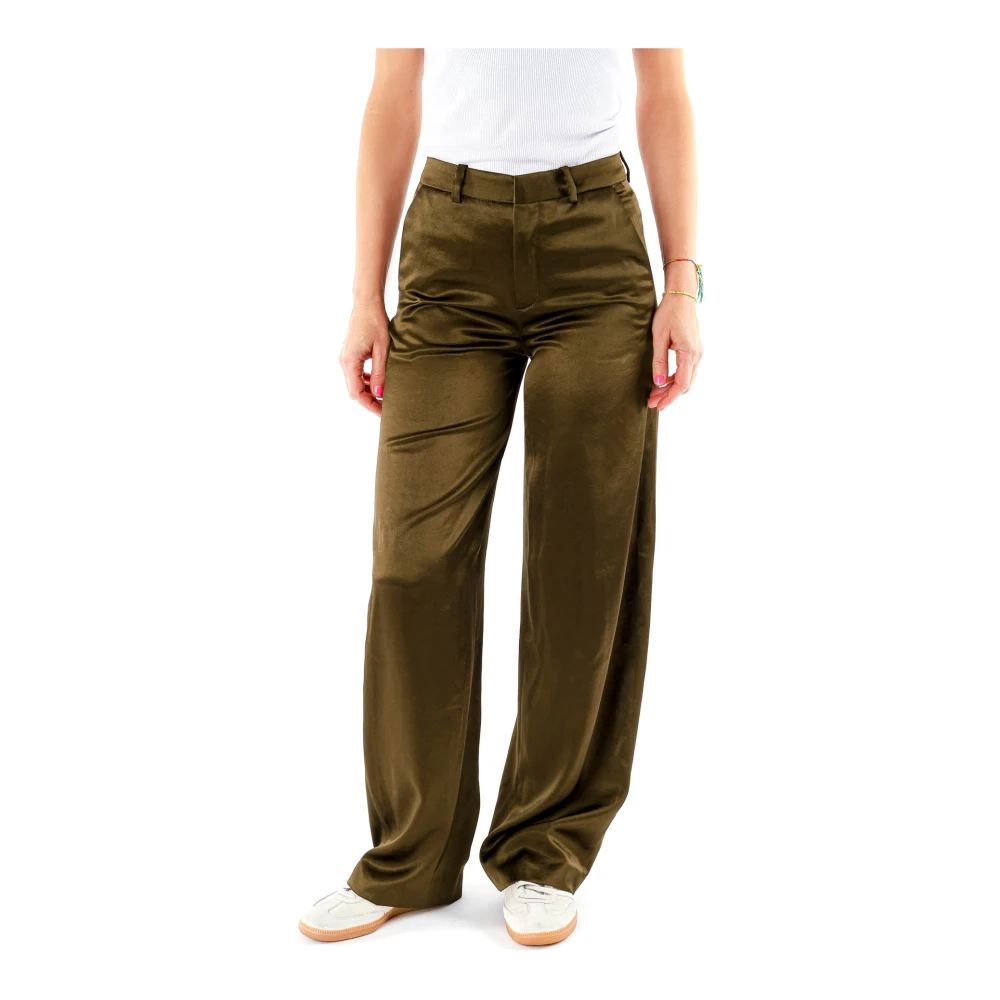 Drykorn Women's Green Wide Leg Trousers - Wide Trousers - W26 L34 - Trousers
