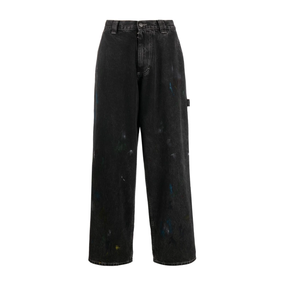 Maison Margiela Svarta Oversize Distressed Denim Jeans Black, Dam