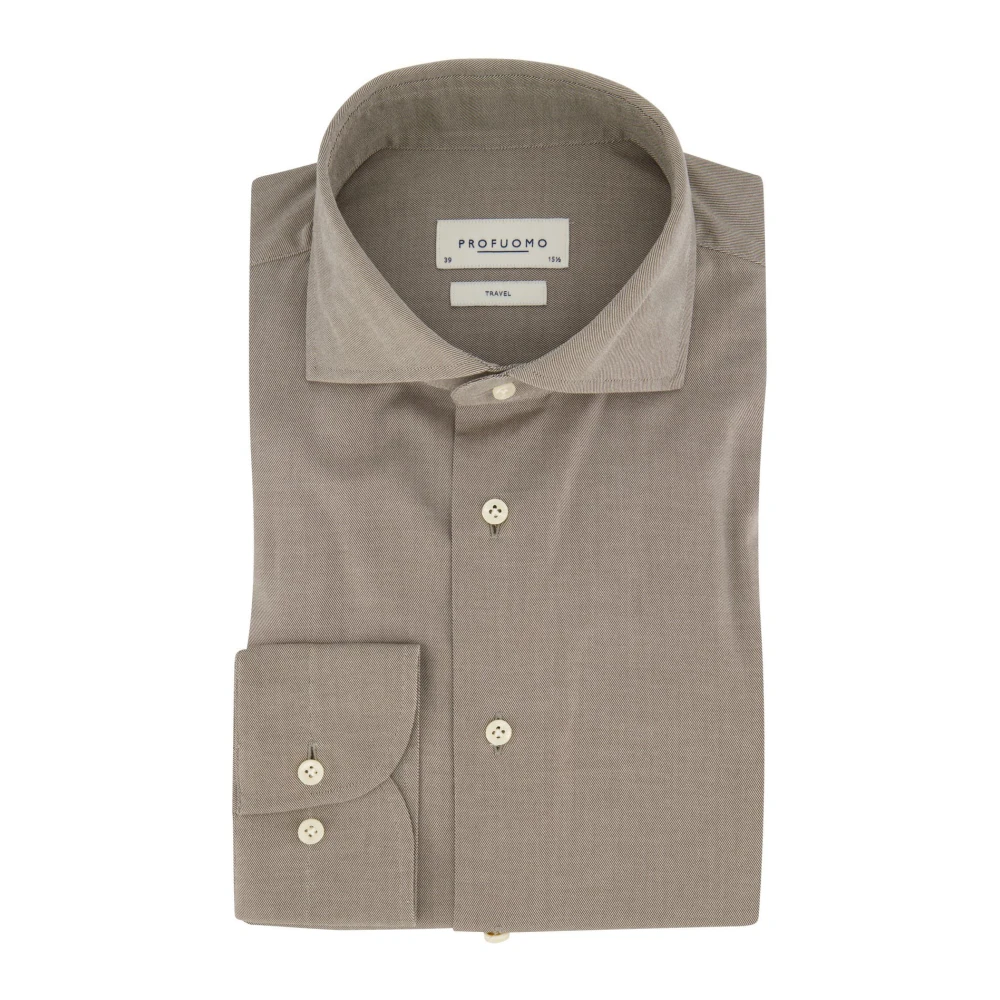 Profuomo Zakelijk Overhemd Grijs Lange Mouw Gray Heren