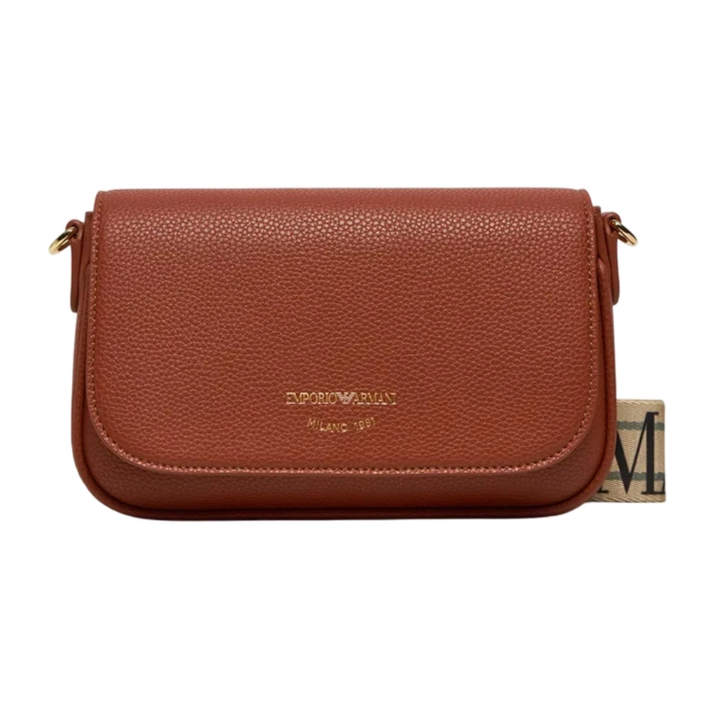 Emporio Armani Gedrukte Hertenleren Schoudertas Brown Dames
