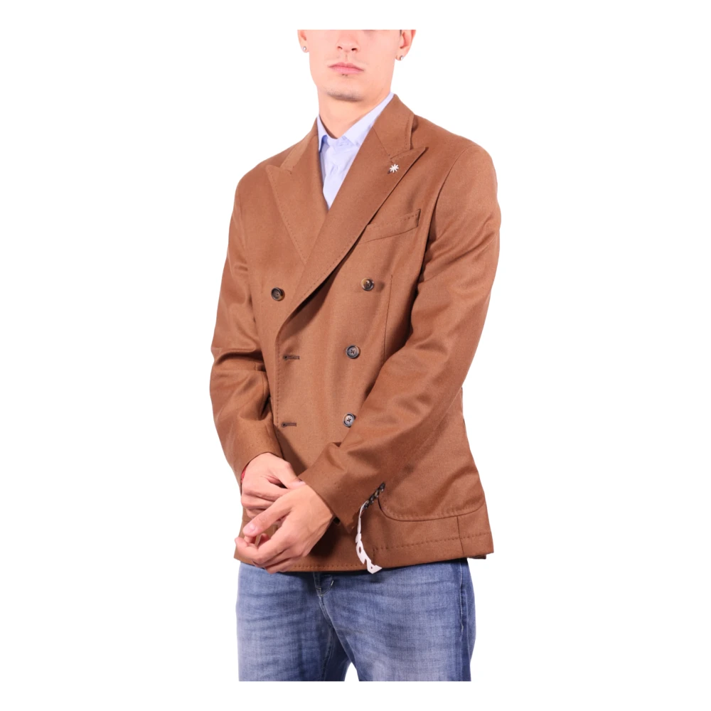 Manuel Ritz Dubbelborstige Kameljas Wolflanel Brown Heren