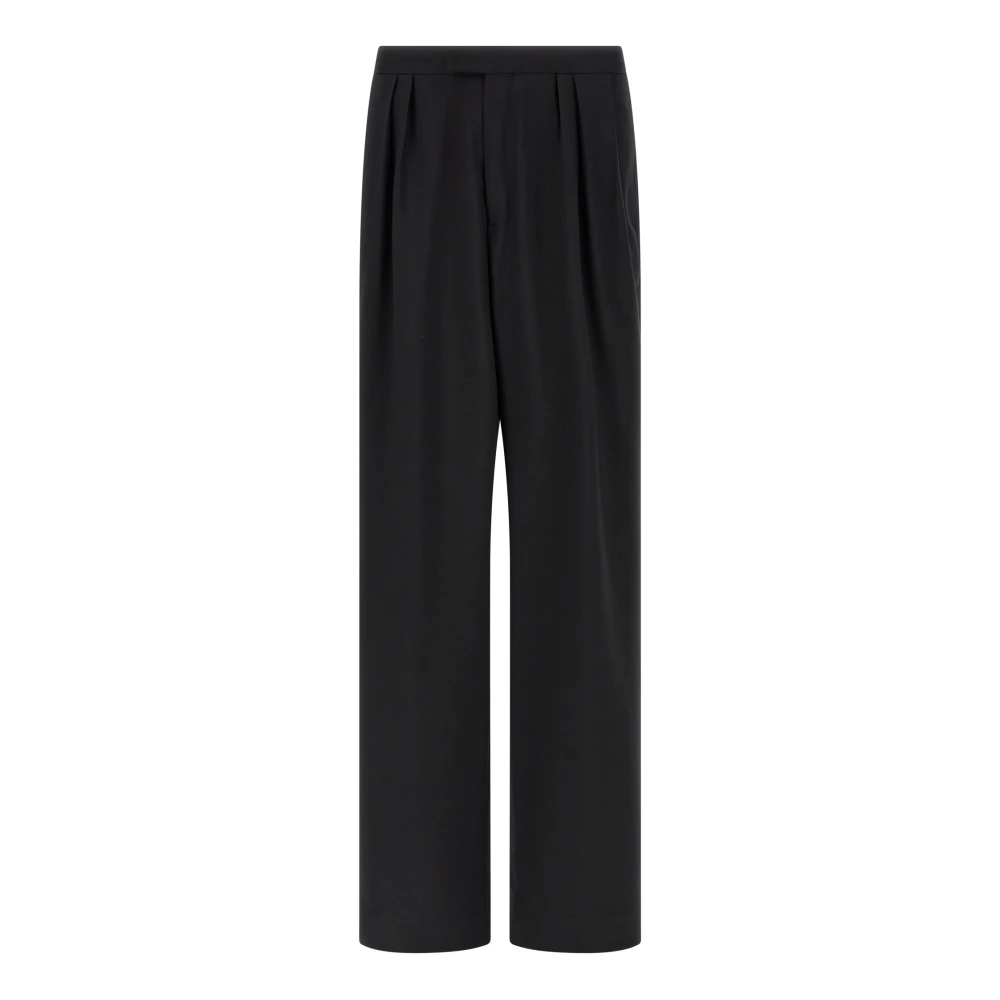 Dries Van Noten Men's Black Preaches Bis Wool-Mohair Trousers