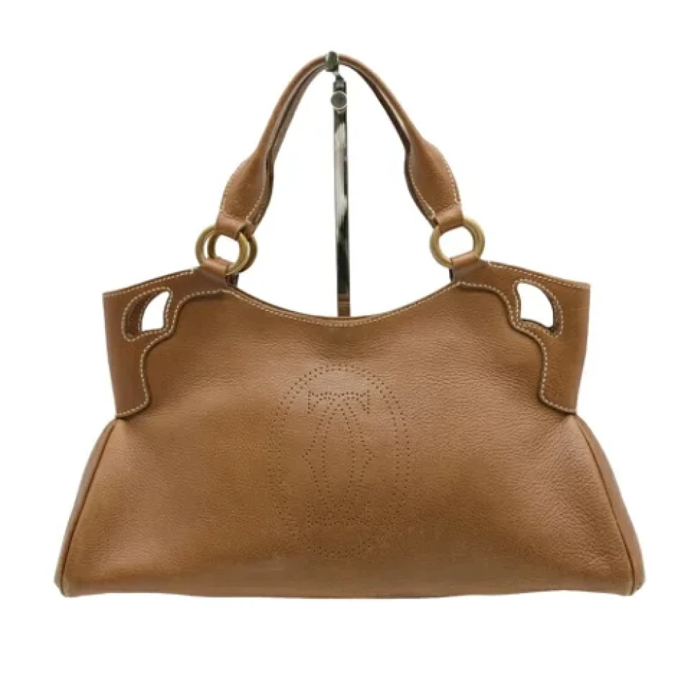 Cartier Vintage Pre-owned Leather handbags Brown Dames