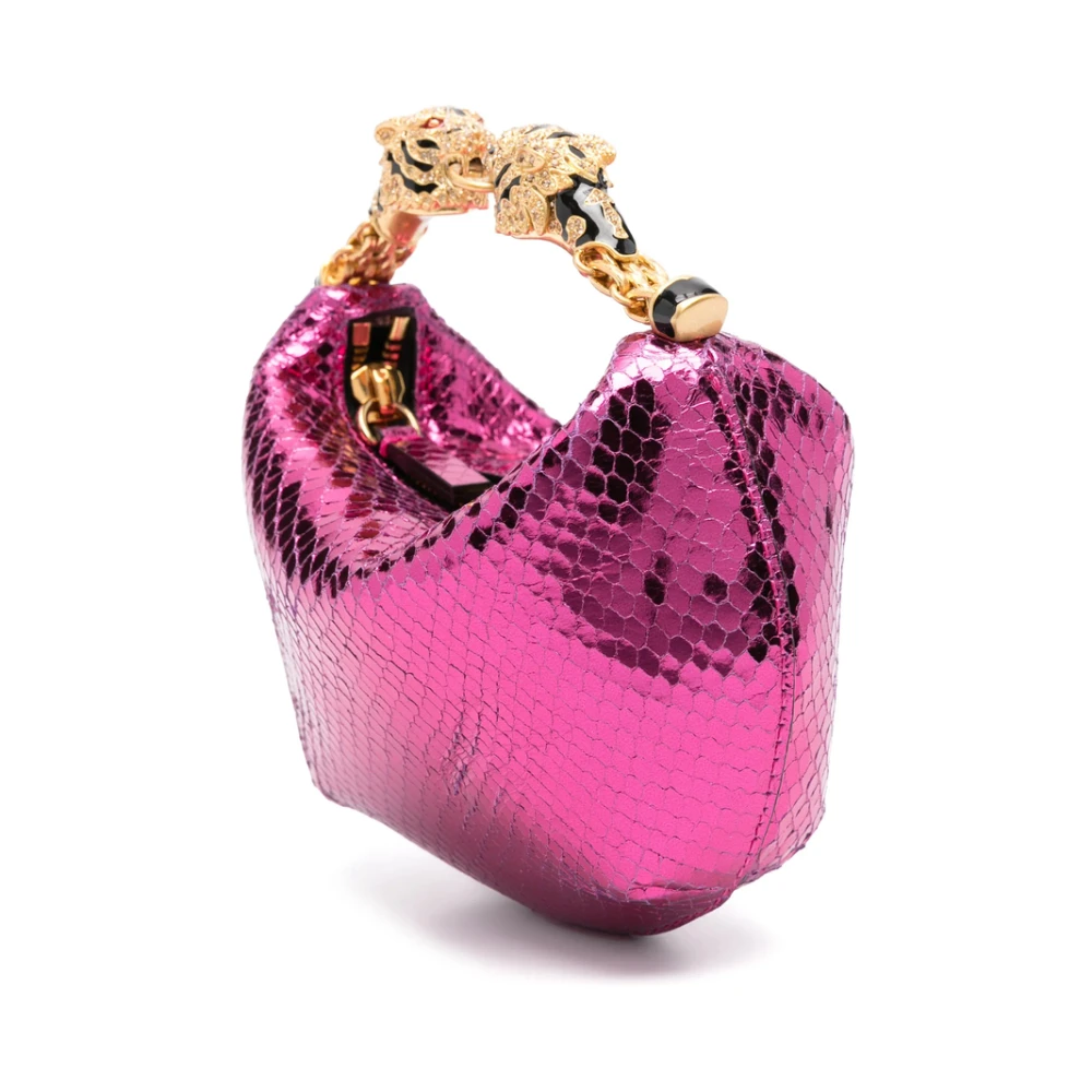 Roberto Cavalli Roze Tas met Tiger Head Motief en Top Handvat Pink Dames