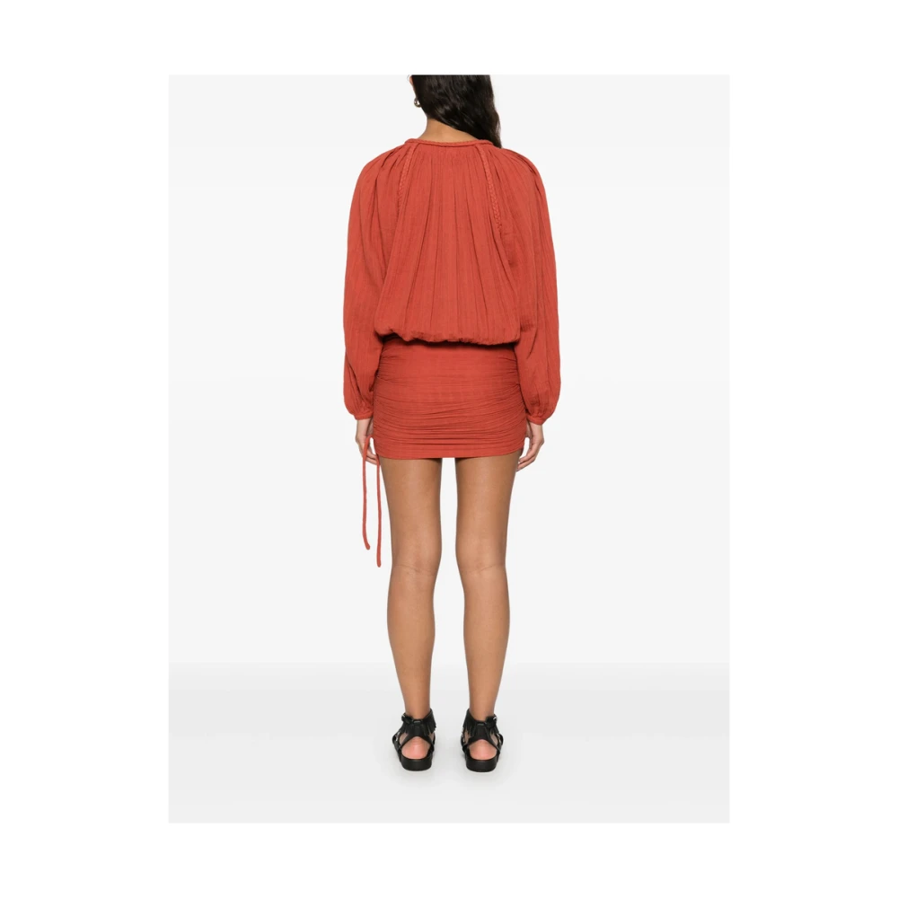 Isabel marant Gerimpelde Roest Rode Jurk Red Dames