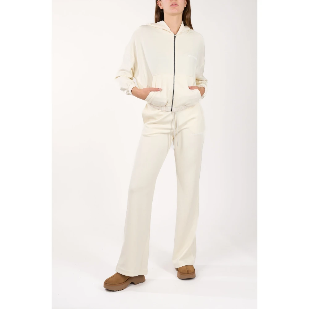 Hinnominate Hoodie met Nylon Inzetstukken White Dames