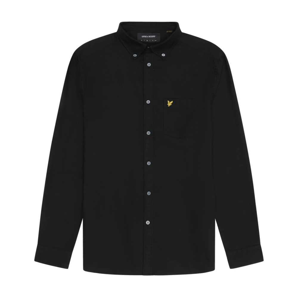 Lyle & Scott Men's Black Oxford Plain Woven Shirt - Casual Shirts - S - Shirts