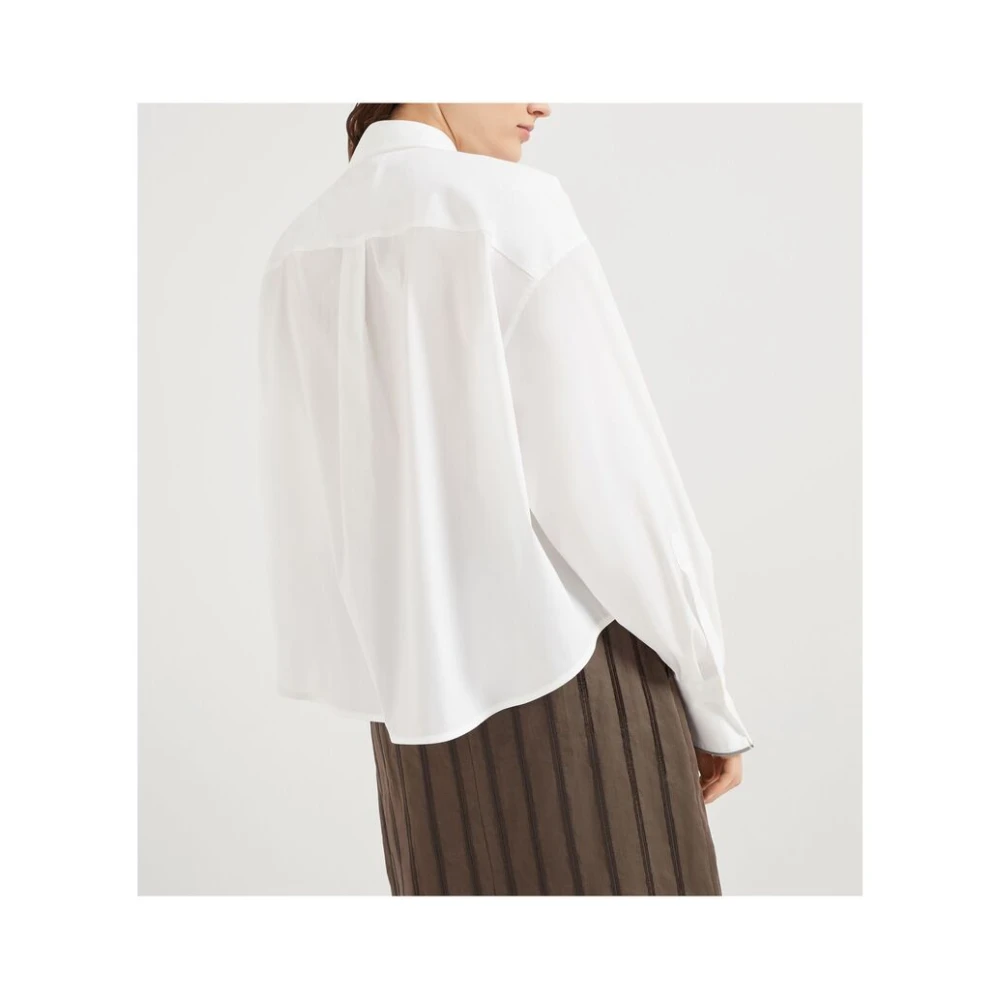 BRUNELLO CUCINELLI Witte Klassieke Overhemd met Knoopsluiting White Dames