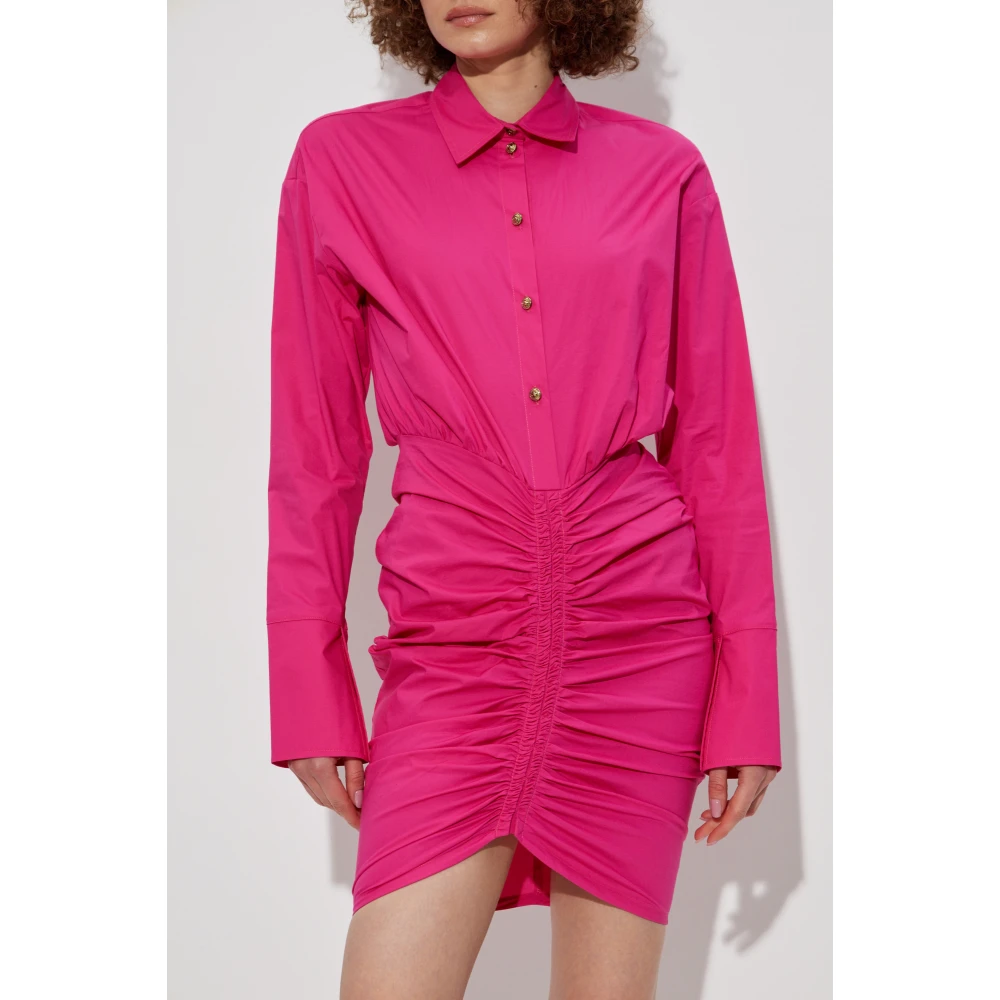 Versace Jeans Couture Jurk met voorpand drapering Pink Dames