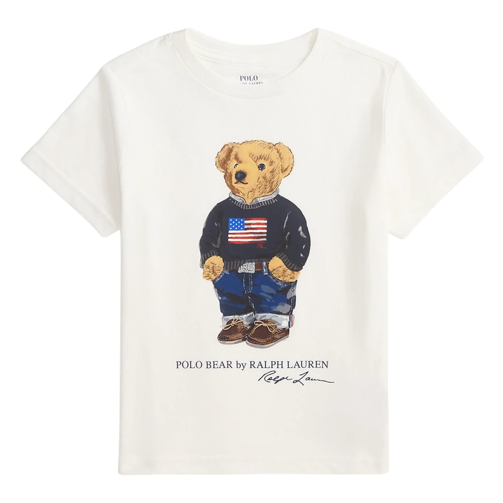 Ralph Lauren Boys White Kids Short Sleeve T-Shirts, 6 Y, Polo Bear T-Shirt In