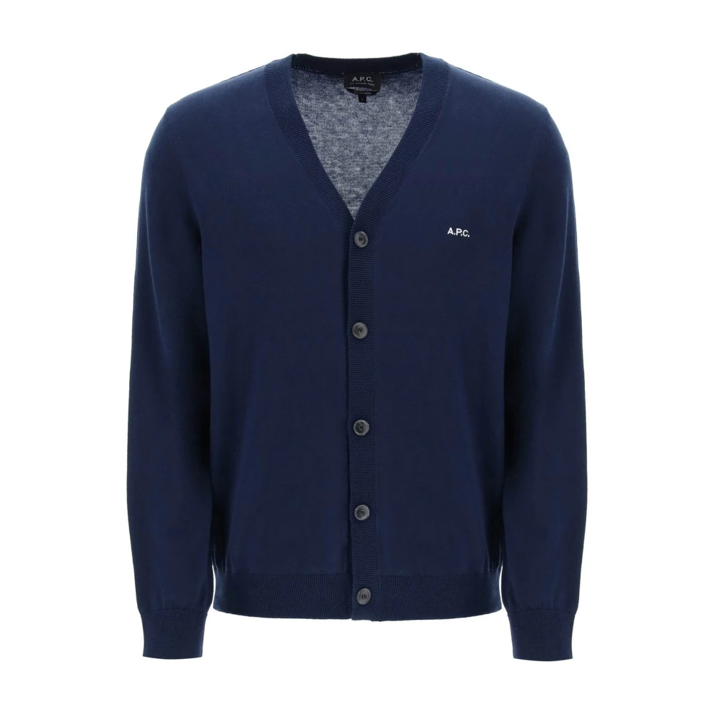 A.p.c. Mysig Stickad Kofta Blue, Herr