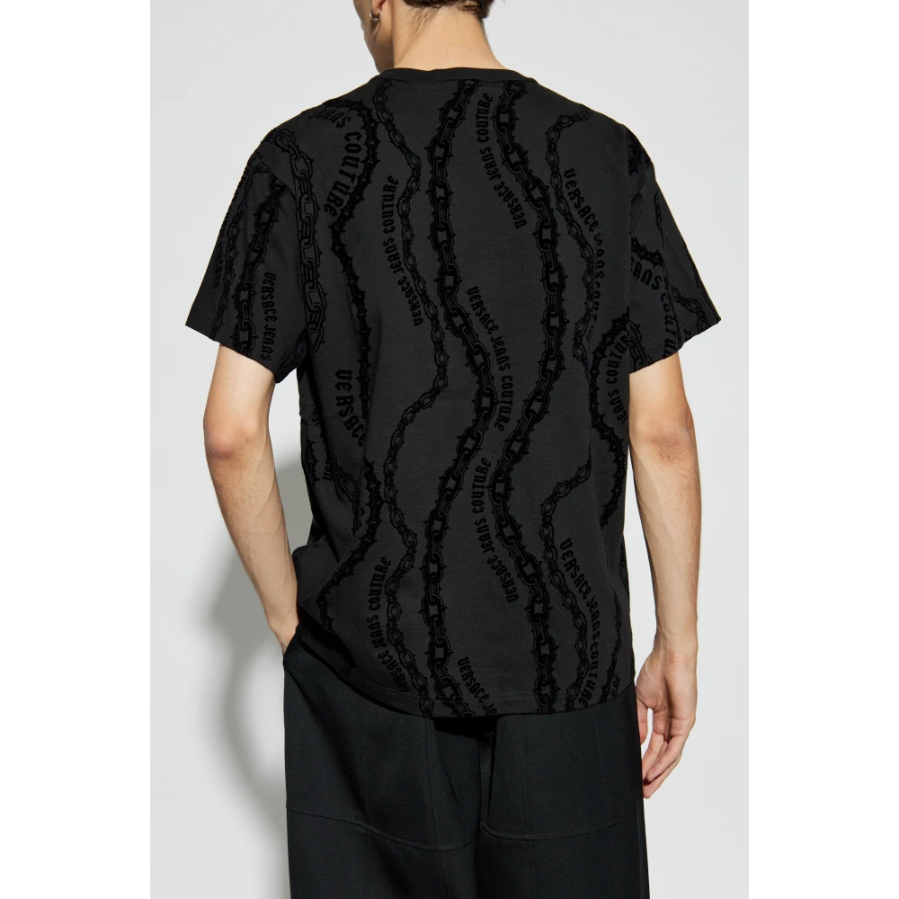 Versace Jeans Couture Gestreept T-shirt Black Heren