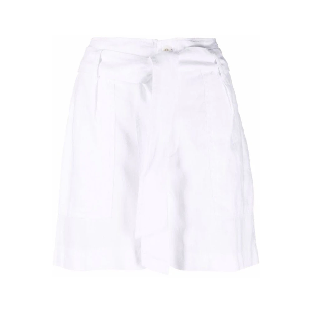 Hvit Lin Shorts Casual Stil