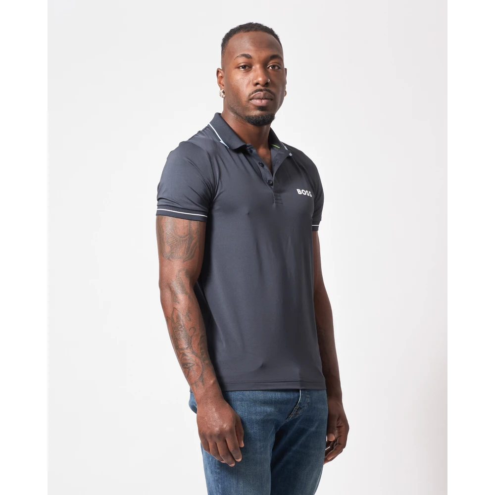 Hugo Boss Blauw Katoenen Poloshirt met Logo Blue Heren