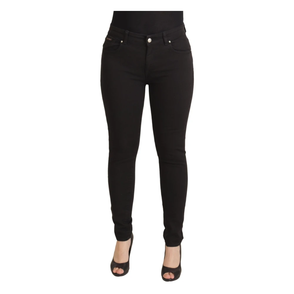 Dolce & Gabbana Women's Black Mid Waist Skinny Denim Jeans 2XS
