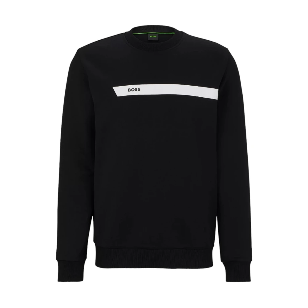 Boss Katoenmix Sweatshirt Black Heren
