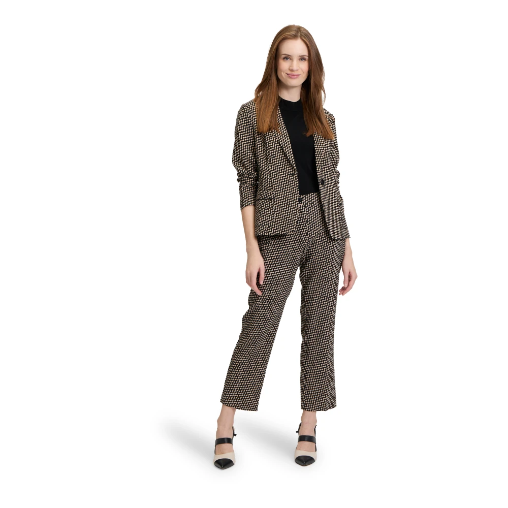Betty Barclay Grafische Print Relaxed Fit Businessbroek Black Dames