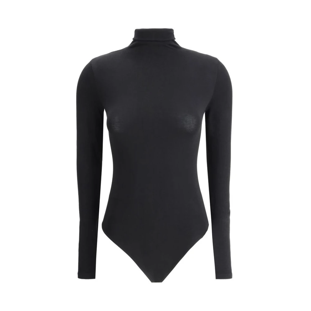 Wolford Colorado Bodysuit Lange Mouwen Hoge Hals Black Dames