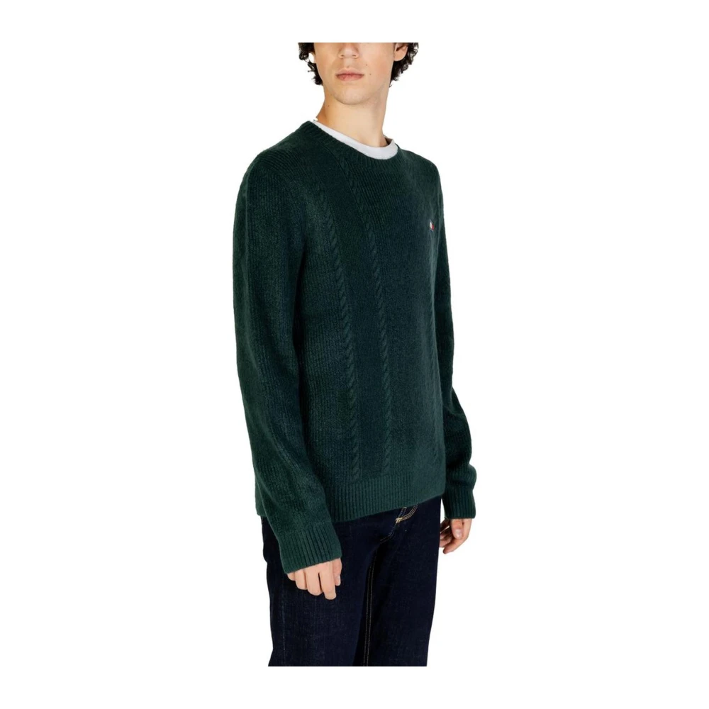 Tommy Jeans Groene Gebreide Trui Heren Herfst Winter Collectie Green Heren