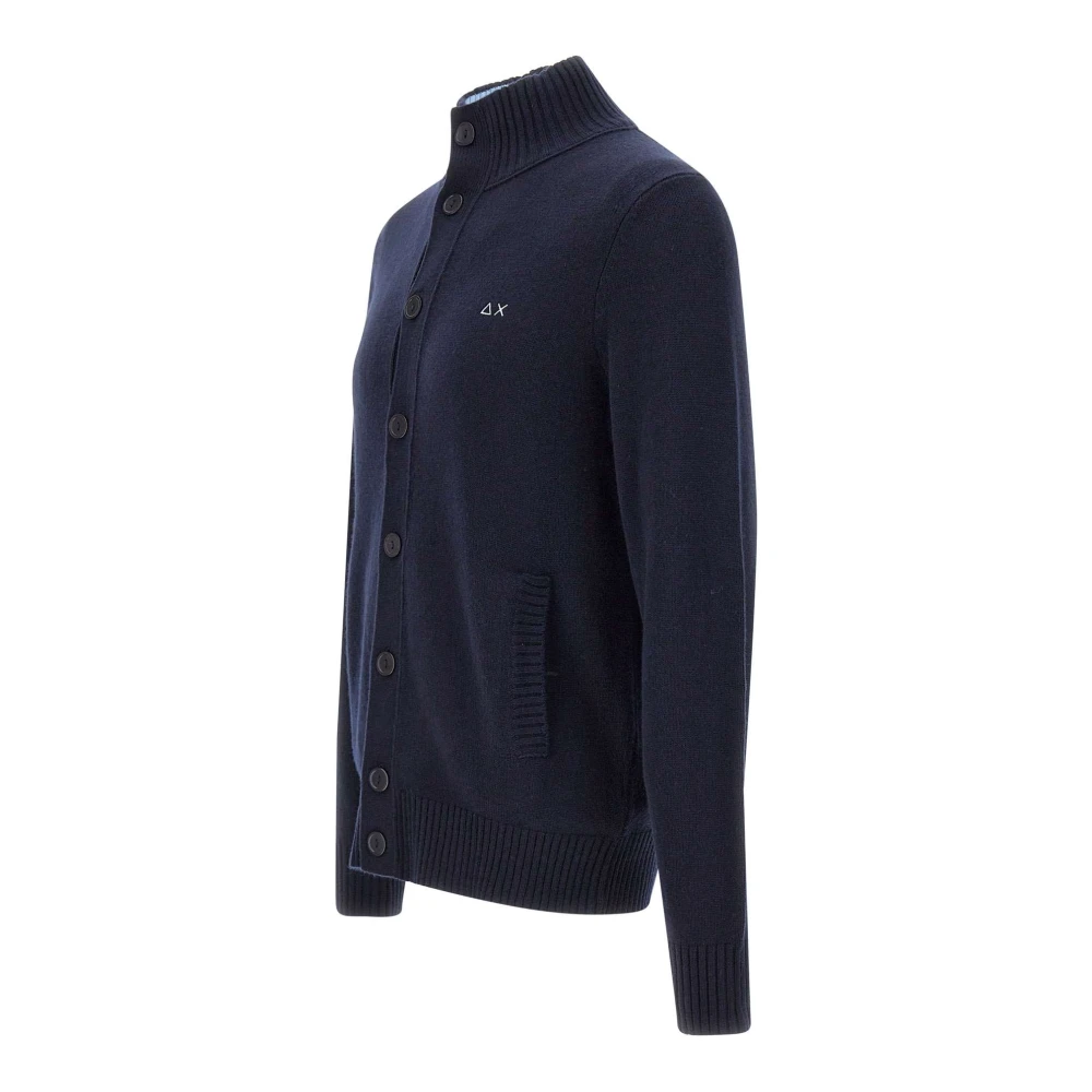 Sun68 Heren Wol Vest Marineblauw Blue Heren