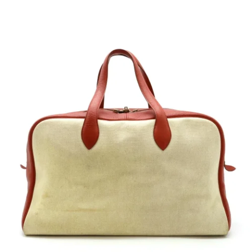 Hermès Vintage Pre-owned Leather travel-bags Beige Dames