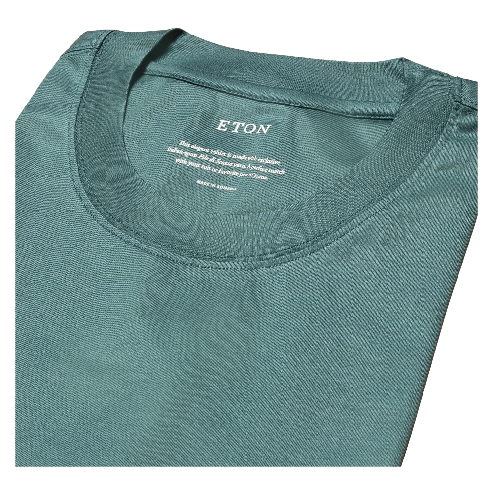 Eton Luxe Filo di Scozia T-shirt Green Heren