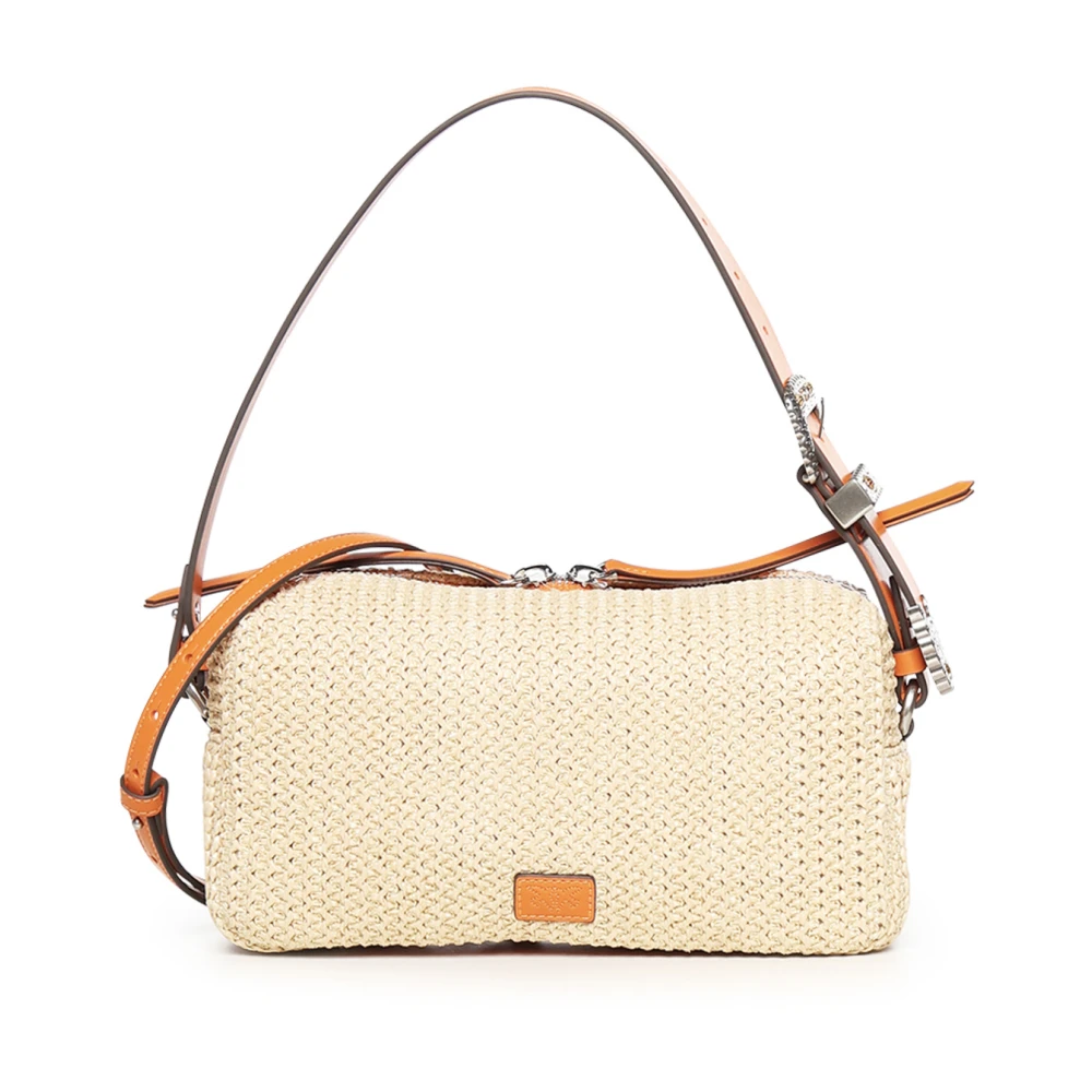Pinko Women's Beige Logo-Patch Cross Body Bag - Shoulder Bags - One Size - Bags