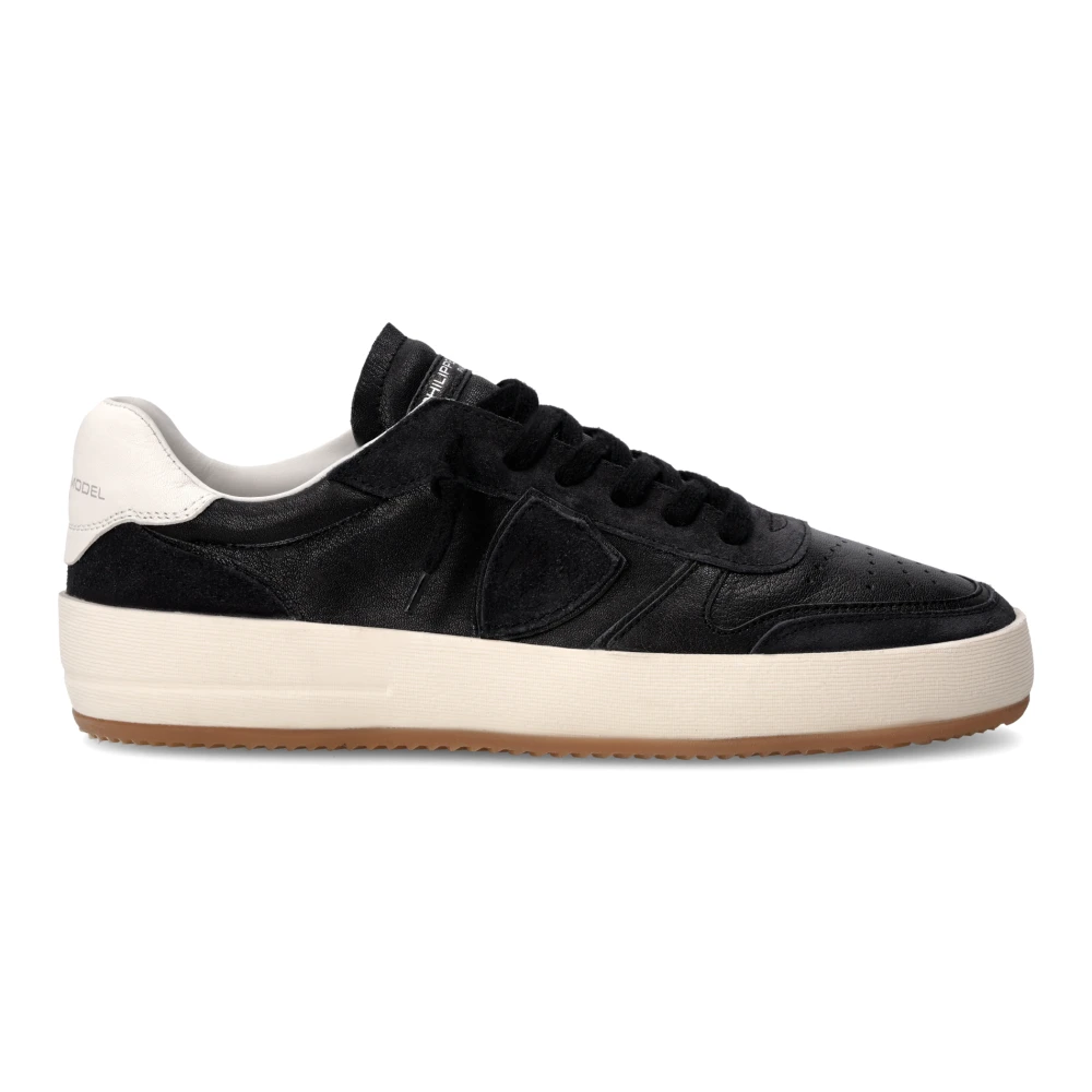Philippe Model Zwarte Vintage Basketbalsneakers voor Mannen Heren Schoenen