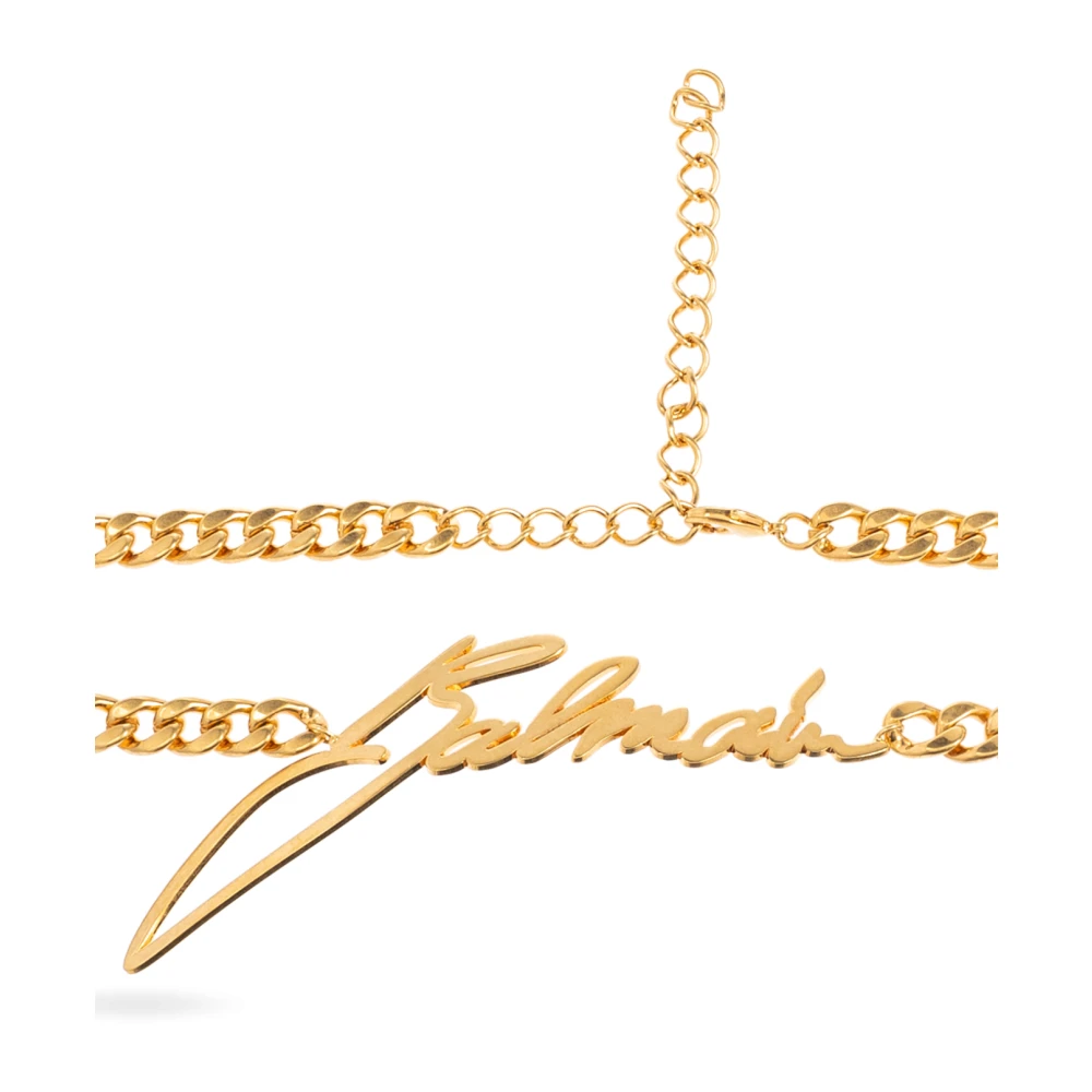 Balmain Messing riem met logo Yellow Dames