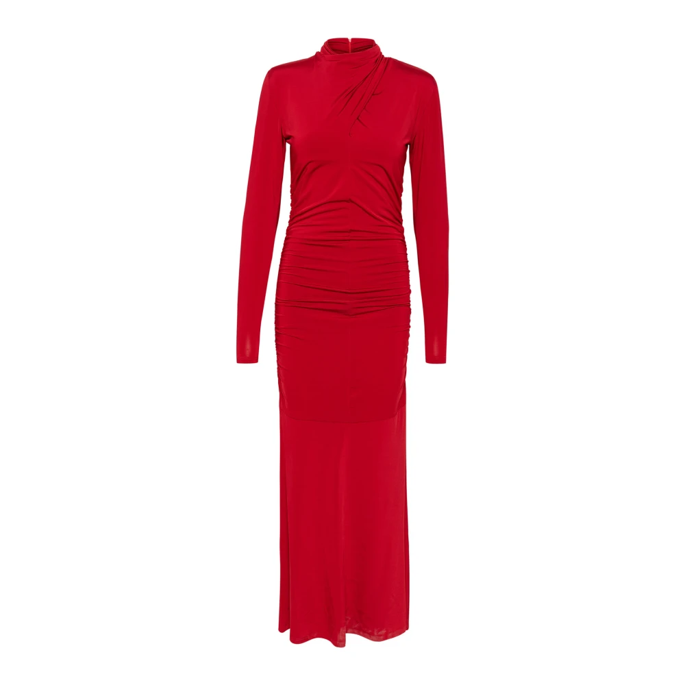 Gestuz Rode Maxi Jurk met Gedrapeerde Details Red Dames