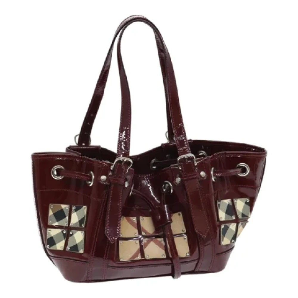 Burberry Vintage Pre-owned Canvas handbags Red Dames
