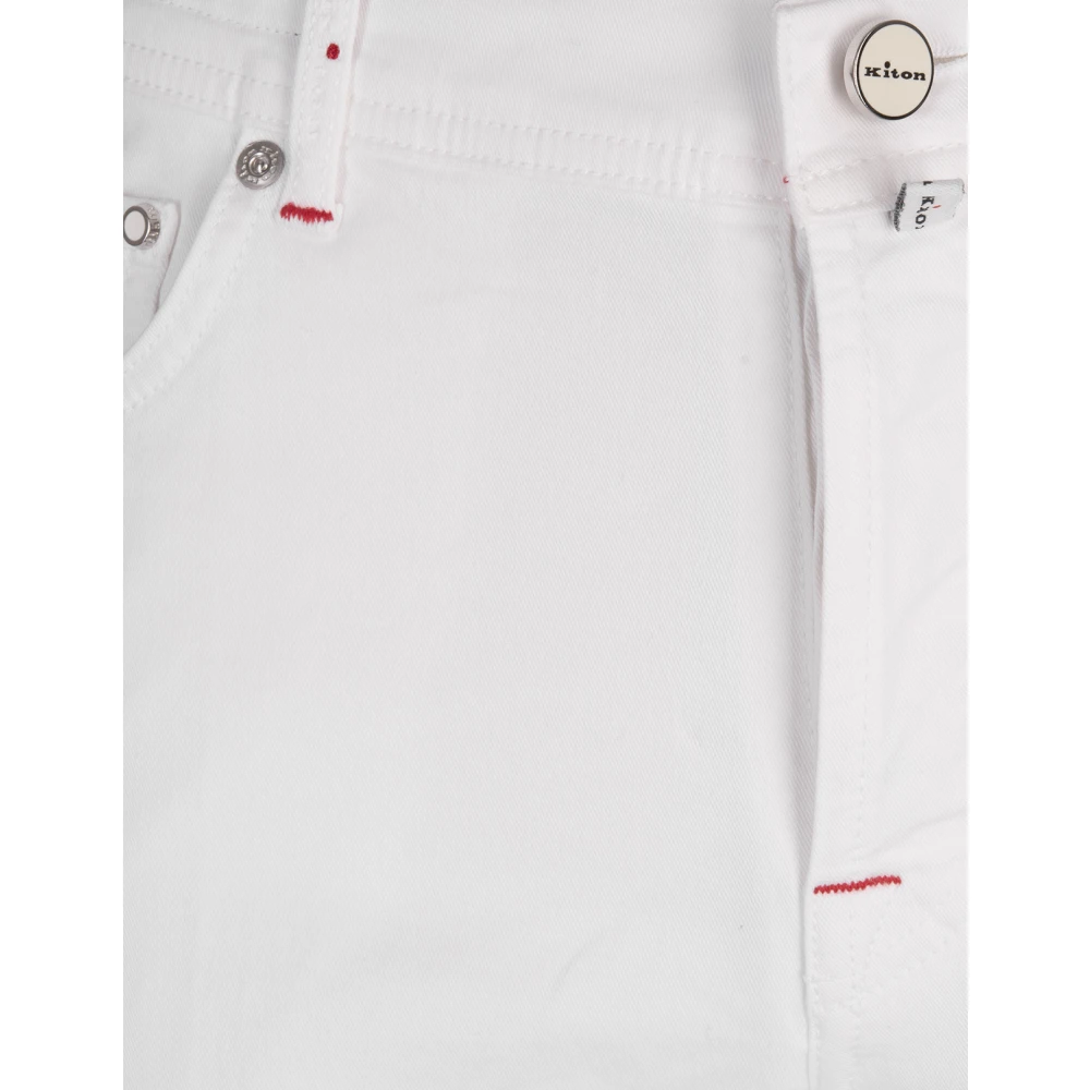 Kiton Witte Slim-Fit Broek White Heren