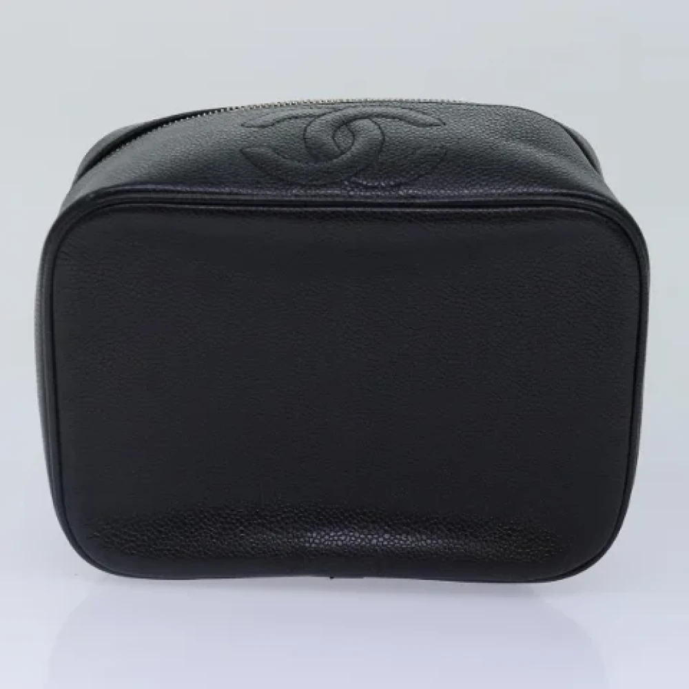 Chanel Vintage Pre-owned Leather pouches Black Dames