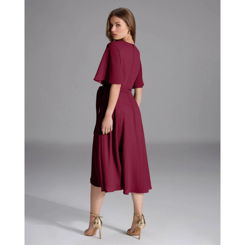 Swing Wikkelsjaal van chiffon met V-hals Red Dames