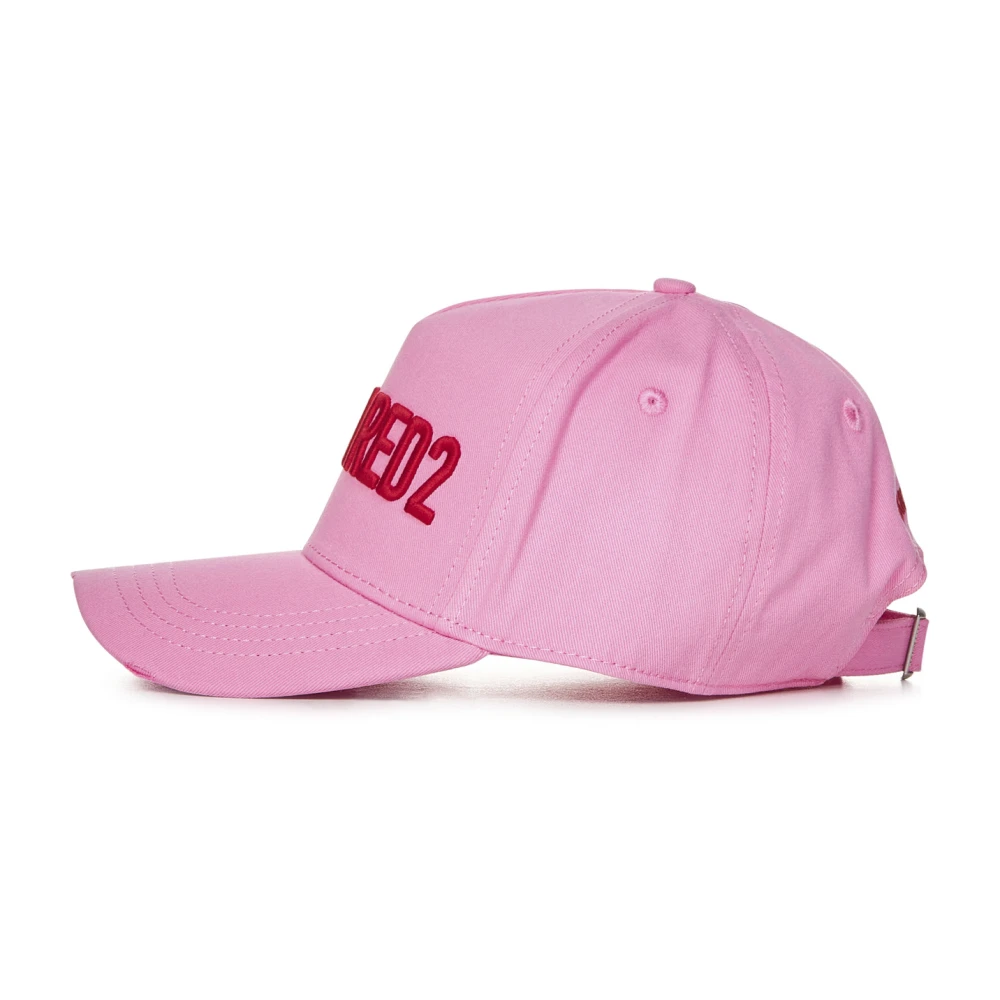 Dsquared2 Roze Vernietigde Gebogen Klep Hoed Pink Dames