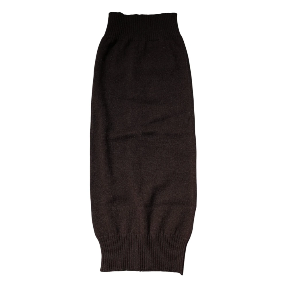 Dolce & Gabbana Unisex Brown Cashmere Knitted Neck Warmer Foulard Scarf - Winter Scarves - One Size - Accessories