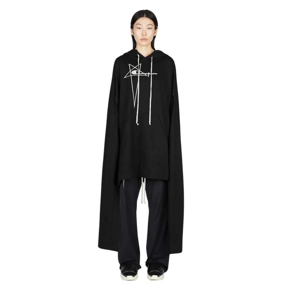 Rick Owens Sweatshirt-tuniek van katoen met overdreven mouwen Black Dames