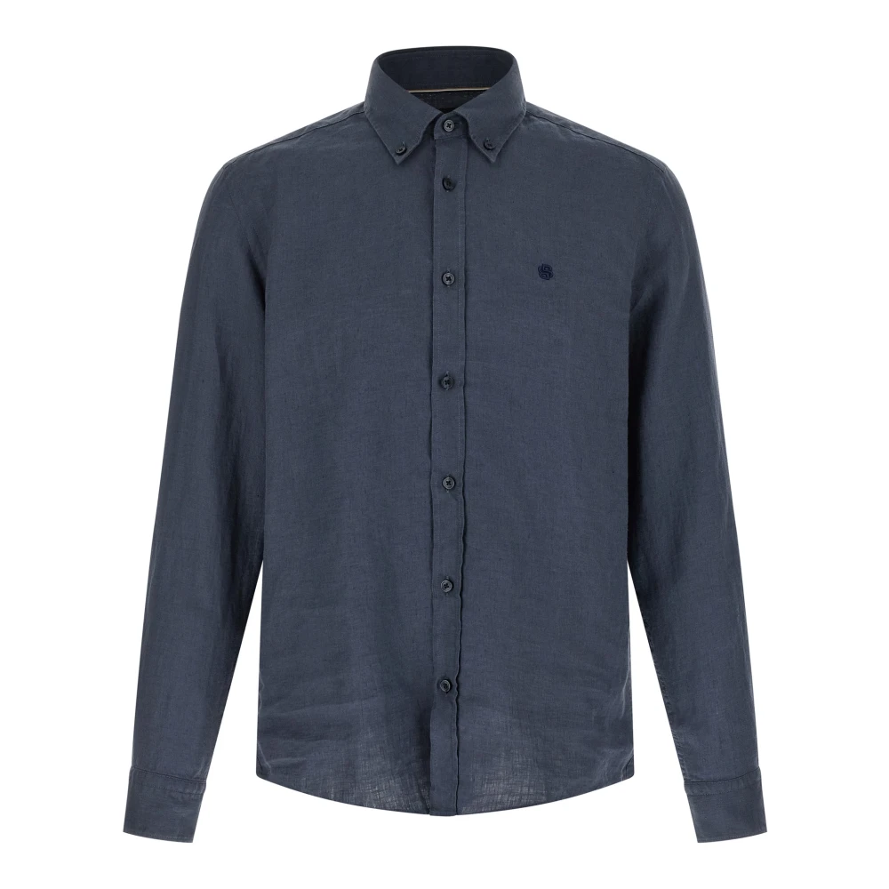 Hugo Men's Blue Liam Linen Shirt - Casual Shirts - S - Shirts