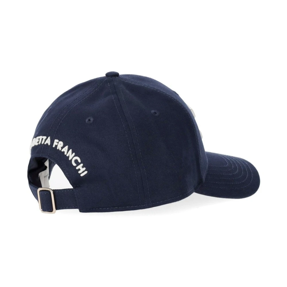 Elisabetta Franchi Blauwe Baseballpet met Geborduurd Logo Blue Dames