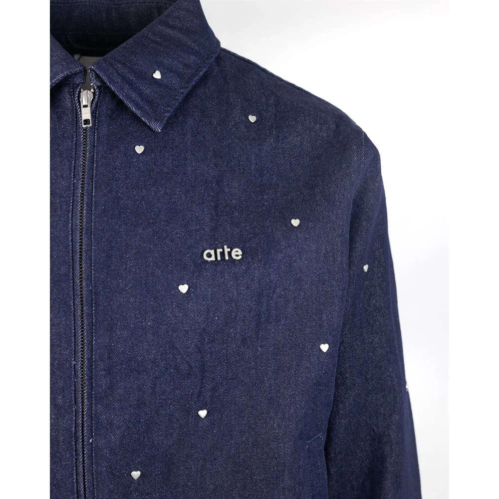 Arte Antwerp Heart Denim Jacket Blue Heren