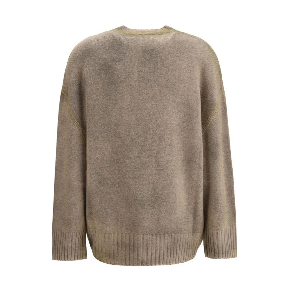 The Attico Iconische wollen trui met asymmetrische zoom Beige Dames